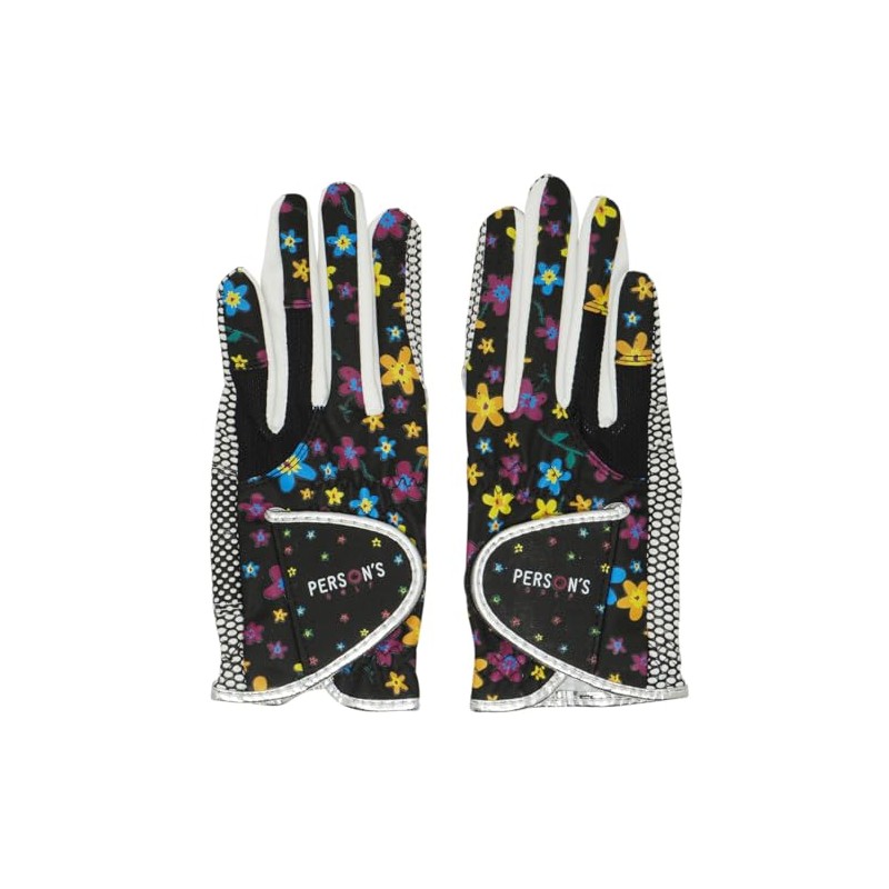 Persons PSGL09BK18 Golf Gloves, Women's, Both Hands, Black, 7.1 inches