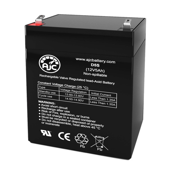 AJC Battery Compatible with Coopower CP12-5.4 12V 5Ah Sealed Lead