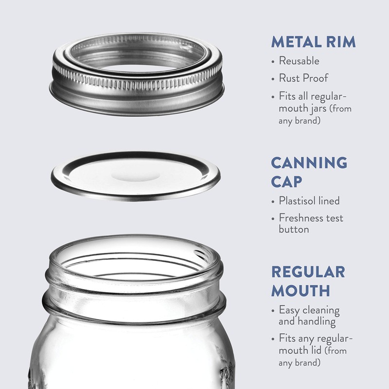 Paksh Novelty Mason Jars with Lids & Sealer - 5