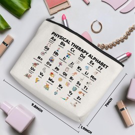Physical Therapy Gifts Physical Therapist Gifts Makeup Bag Occupational Therapy Gifts Inspirational Therapy Alphabet Office Cosmetic Bag for Women Therapist Birthday Christmas Appreciation Gifts