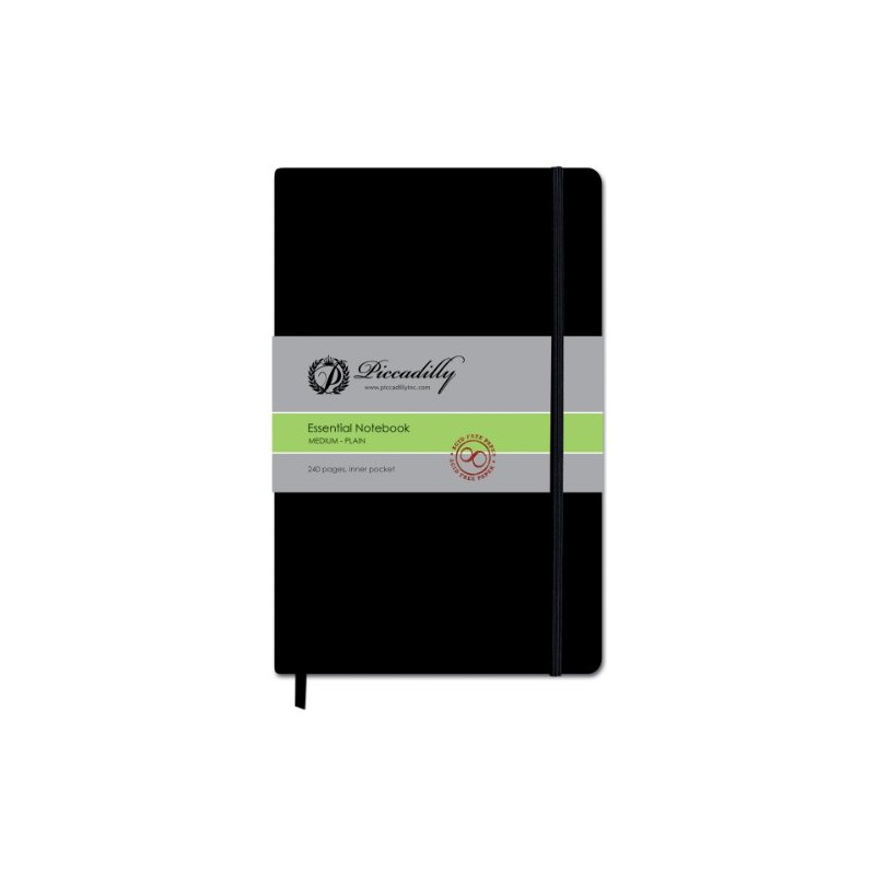 Essential Medium Blank Journal-Black