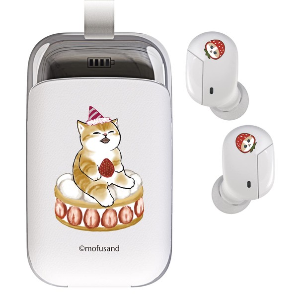 mofusand Fully Wireless Earphones, Antibacterial, IPX4 Waterproof, Touch Sensor Operation