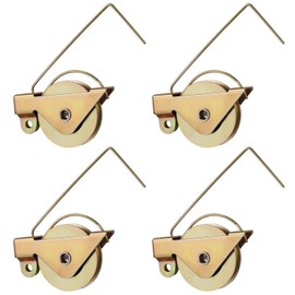 SEWACC Sliding Screen Door Rollers, 4pcs Smooth Iron Rollers, Silver, 2.08 x 1.37 x 0.39 Inch, Home Window Screen Replacement Accessories