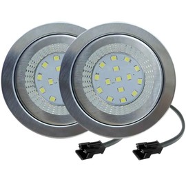 LIDESENMO 2-Pack LED Cabinet Light Bulb 1.5W LED 12V DC for 60mm 2.35in Hole Cooker Bulb Recessed Closet Cupboard Light Clear Glass 20W Halogen Equivalent (Warm White 3000K)