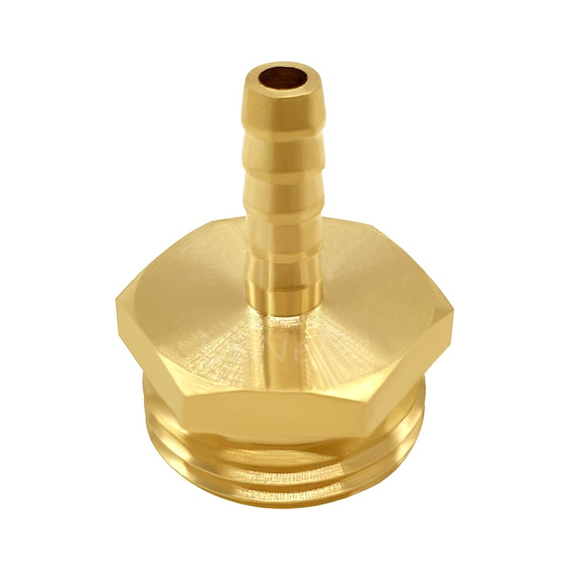 Uenede 2PCS Brass 1/4" Barb x 3/4"GHT Male Garden Hose