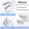 Silvora Adjustable Silver Toe Ring for Mother Lovely Leaf Tail