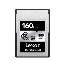 Lexar Professional Silver Series CFexpress Type A Card 160 GB, CFe Card up to 800 MB/s Read, VPG200, 8K Video CF Card, Memory Card Compatible with Sony Alpha/Sony FX Cameras (LCAEXSL160G-RNENG)