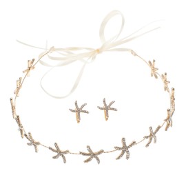 VICASKY 1set Sea Star Design Bridal Headdress Delicate Hair Accessories for Weddings Stunning Photography Elegant Headwear for Brides and Bachelorette Celebrations