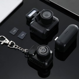 Avenuebool 2 Pack Mini Keychain Camera 1080p Tiny Retro DV/Camcorder with 600 Mins Battery Life, 6 Filters, One with Flash Light for Travel Study Recording(16 GB)