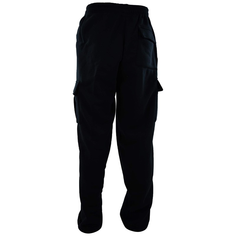Mens Cargo Sweatpants with Drawstrings (4XL, 652-BLACK)