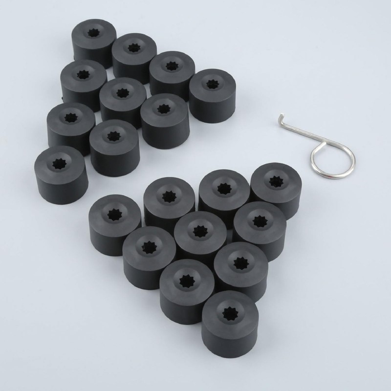 DERCLIVE 20pcs 17mm Plastic Wheel Bolt Nut Cover Caps with
