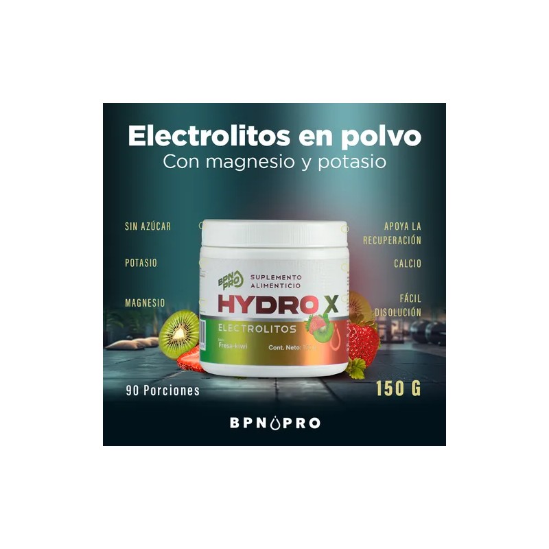 Hydrox Bpn Pro Electrolitos En Polvo Sabor Fresa-kiwi - Potasio,
