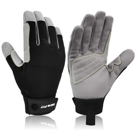 Intra-FIT Climbing Gloves Finger Gloves Faux Leather Work Gloves Abrasion Protection Climbing Sports Gloves Rope Gloves for Abseiling, Mountaineering, Adventure, Outdoor Sports, Rescue
