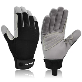 Intra-FIT Climbing Gloves Finger Gloves Faux Leather Work Gloves Abrasion Protection Climbing Sports Gloves Rope Gloves for Abseiling, Mountaineering, Adventure, Outdoor Sports, Rescue