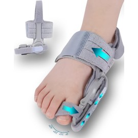 Qlonn Bunion Corrector for Kids, Orthopedic Bunions Correction with Non Slip Big Toe Separators, Adjustable Bunion Splint Suitable for Left/Right Feet Bunion Relief (Gray)