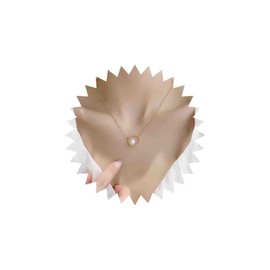 Aneneiceera Vintage Pearl Circle Pendent Necklace Pearl Circle Choker Necklace Gold Open Circle Eternity Necklace Small Pearl Necklace Jewelry for Women and Girls