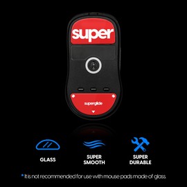 Pulsar Superglide 2 – Nueva Superficie de Velocidad controlable más rápida y Suave pies de ratón/Patines Fabricados con Vidrio Ultra Fuerte, Suela Suave y Duradera para Vaxee XE Wireless [Rojo]