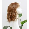 Short Bob Wavy Curly Wigs Ginger Brown Blonde Highlights Wigs