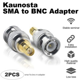 SMA to BNC Adapter 2pcs SMA Female to BNC Male gmrs Antenna Adapter Low-Loss sma-f to bnc-m adapter for SDR/Scanner/GMRS Handheld Radios/Walkie Talki/nano VNA/Coax Connector/Wireless LAN Device