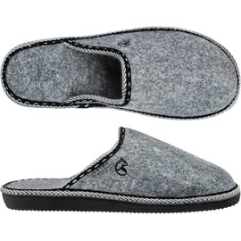 ESTRO Slippers Men's Felt Slippers – Felt Slippers Men's Slippers Men Winter Warm F14, gray