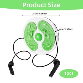 Waist Twisting Disc, Waist Twisting Board, 27cm, Twist Waist Disc Balance Board with Drawstring, for Home Workout, Waist Wriggling Plate with Resistance Bands and Foot Massage