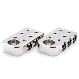 ILL Customz 6x1/0 Gauge Lead-Acid Battery Terminals - Positive and Negative (+/-)(Pair) for Bolt Down Post Style Blocks