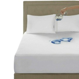 IMFAA 100% Waterproof Mattress Protector - 30 Cm Deep Stretch Skirt – Double (137x190) Cm Terry Towel Mattress Topper – Anti Allergy and Breathable Fitted Mattress Cover..(Double(137x190+30) Cm)