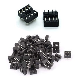 Youmile 50pcs DIP IC Socket 8 Pin DIP-8 2.54MM IC Socket Adapter Solder Type Socket