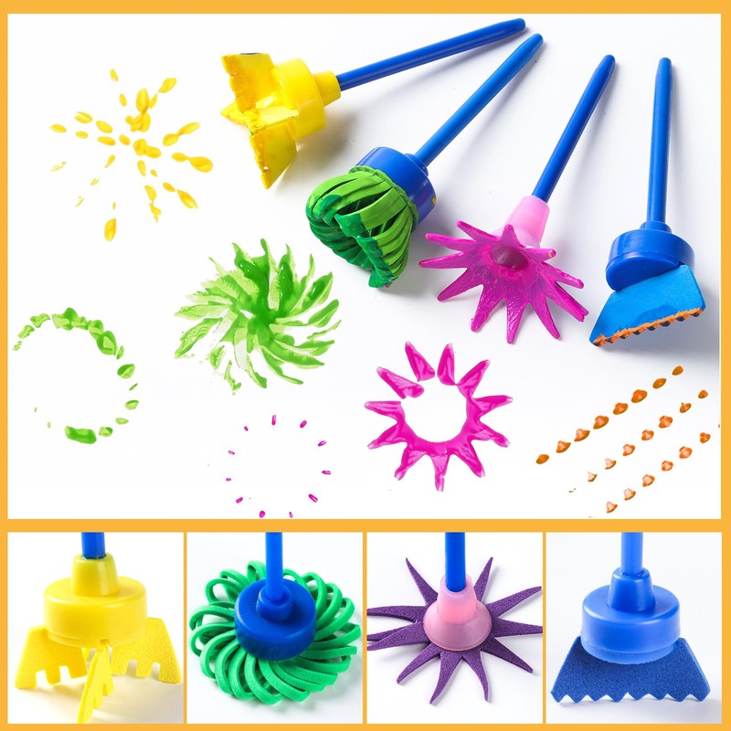 YGDZ Kids Paint Brushes, 12 Pack Washable Painting Brushes for