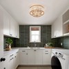 VANZARLA Boho Flush Mount Light Fixture Farmhouse, 3-Light Rustic Hallway