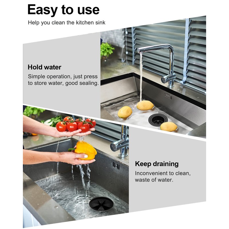 BOTEMY Extended Garbage Disposal Basket Strainer Stopper, Deep 304 Stainless