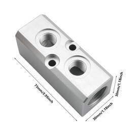 ZZHXSM 2 Way 4 Port Air Splitter Air Compressor Coupler Pneumatic Quick Connector Multi Line Split Vent Split Block Base For Air Compressor Cylinder Vacuum Engine Silver