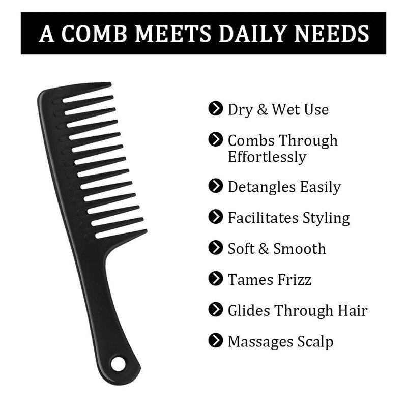 Henyall Wide Tooth Comb, Hairdressing Combs-Smooth, Sturdy, and Anti-Static,Curl Comb