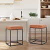 PHI VILLA Brown Bar Stools Set of 3-24 inch Counter