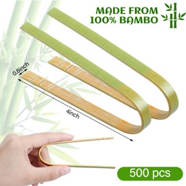 Thyle 500 Pieces Mini Bamboo Tongs 4 Inches Disposable Tongs Bulk Long Bamboo Toaster Tongs Cooking Utensils for Charcuterie Self Serving Food Kitchen Wedding Baby Shower Supplies
