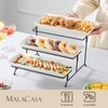 MALACASA 3 Tier Serving Trays for Party, Porcelain Serving Platters