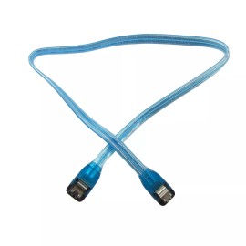 Micro SATA Cables SATA II Cable 18 inch with Metal Latch in UV BLUE