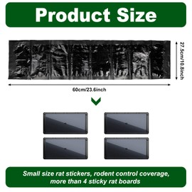 Qualirey 16 Pcs Large Sticky Mouse Glue Traps Black Sticky Rat Trap That Work for Rats Roaches Rodents Heavy Duty Pre Baited Mats Indoor Outdoor Catch Pest (24 x 11 Inches)