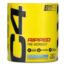 Cellucor Pre Workout Powder Suplemento En Polvo C4 Ripped Carnosyn Beta-alanina Sabor Icy Blue Razz Pote 180g                                         