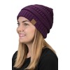 H-6020a-40 Gorro acanalado sólido - morado, talla única