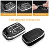JOYEAR Key Fob Cover, Silver-black, For Chevy/GMC-C/5 Buttons