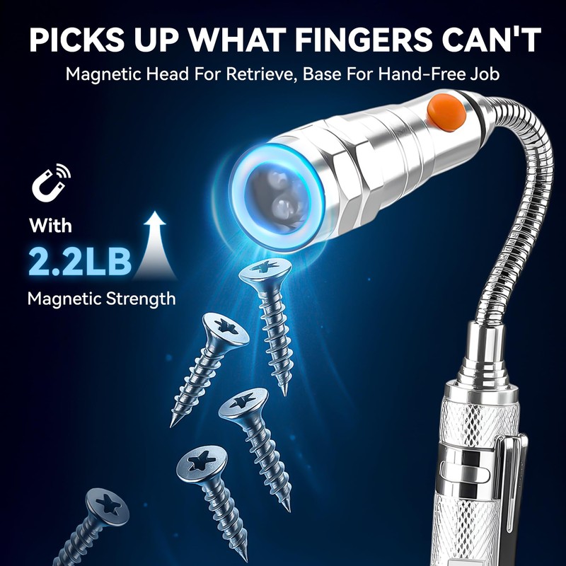 VIBELITE Extendable Magnetic Flashlight with Telescoping Magnet Pickup Tool-Cool Gadget
