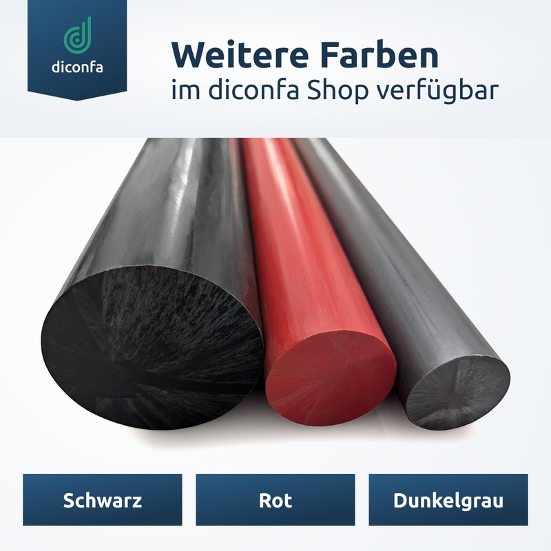 diconfa PVC Round Rod Dark Grey to Size - Selection: