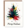 Artery8 Colourful Paint Splat Abstract Tree Modern Blank For Him