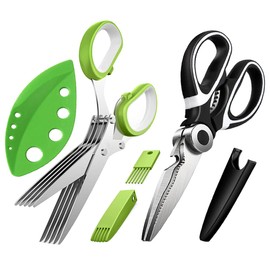 3 Pack Herb Scissors Herb Stripper Tools Kits Stainless Steel Heavy Duty Meat Scissors