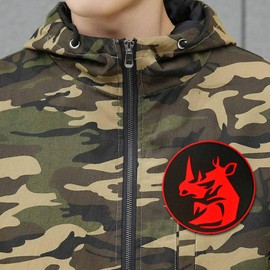 Morton Home Rhino Head Tactical Military Morale ISAF Army MILSPEC 3D PVC Patch (red)