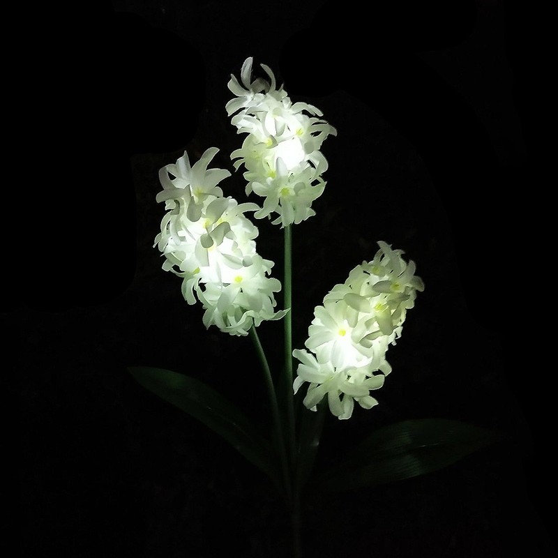 Outdoor Waterproof Solar Flower Battery Light Hyacinth for Garden, Balcony,