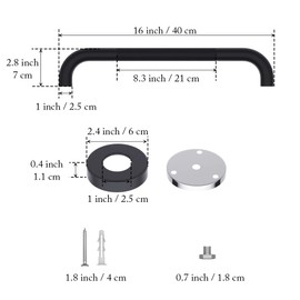 16 Inch Anti Slip Shower Grab Bar Oil Rubbed Black, Munzong Bathroom Grab Bar, Knurled Bathroom Balance Bar,Safety Hand Rail Support Handicap Elderly Injury Senior Assist Bath Handle