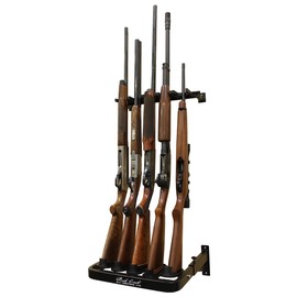 Rush Creek Creations - Gun Rack Wall Mount Holds 5 Firearms – Steel Gun Storage for Rifles & Shotguns, Smart Stock Technology, Heavy-Duty Wall Gun Holder, Secure Display Rack for Home & Cabin