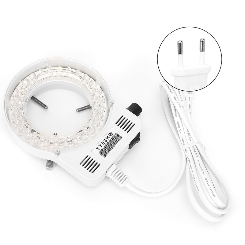 Microscope Camera Adjustable Dimmable LED Ring Light Source Lamp for